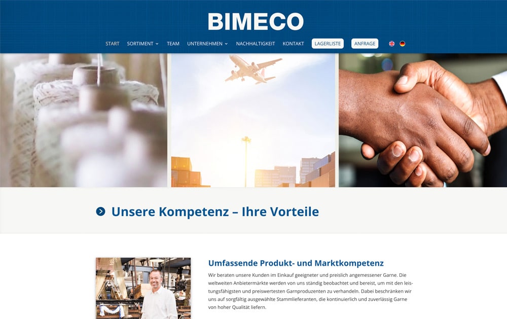 Referenzbild Webdesign BIMECO